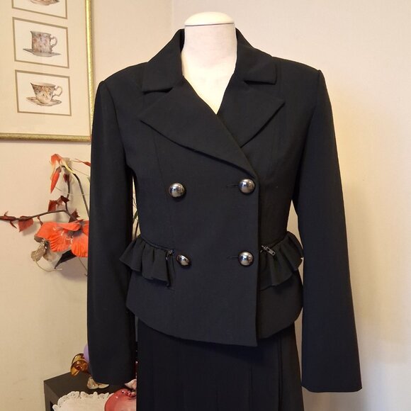 NWT mac & jac Women’s Double=Breasted Black Lined Blazer Lightweight Jacket 8 M - Picture 3 of 11